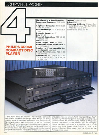 Philips CD960 review PDF